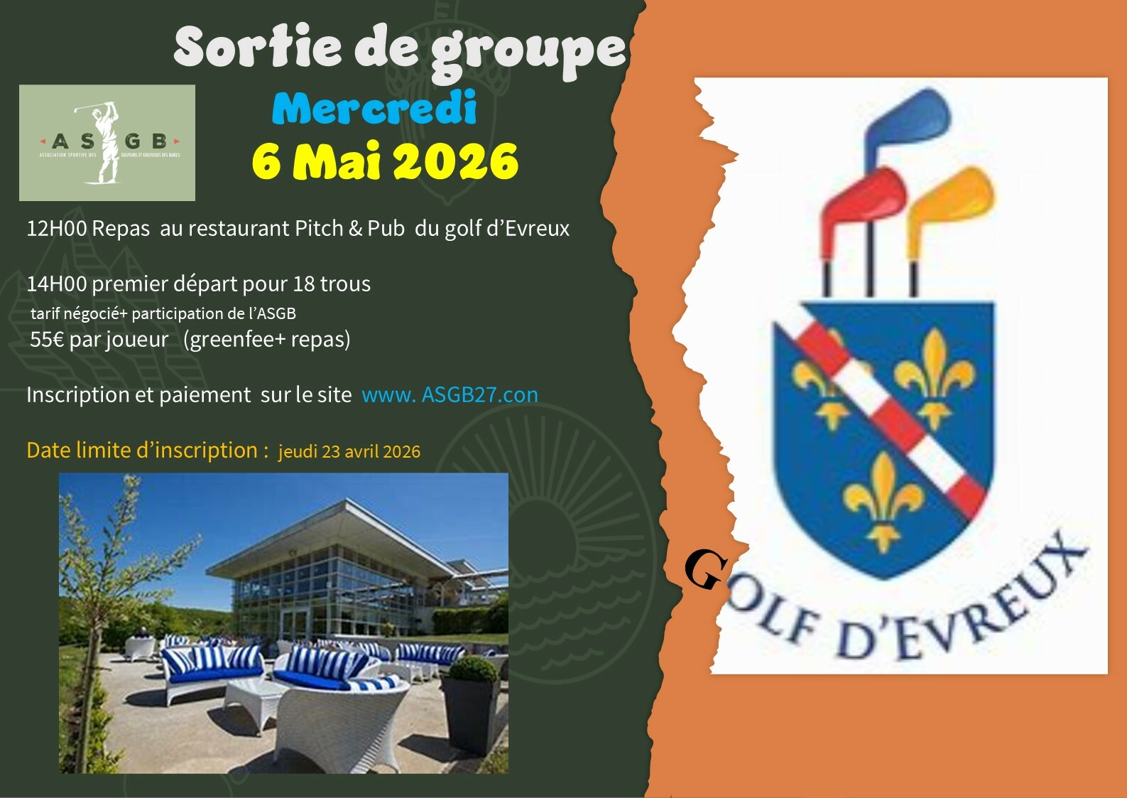 Sortie Golf d'Evreux mercredi 6 mai 2026