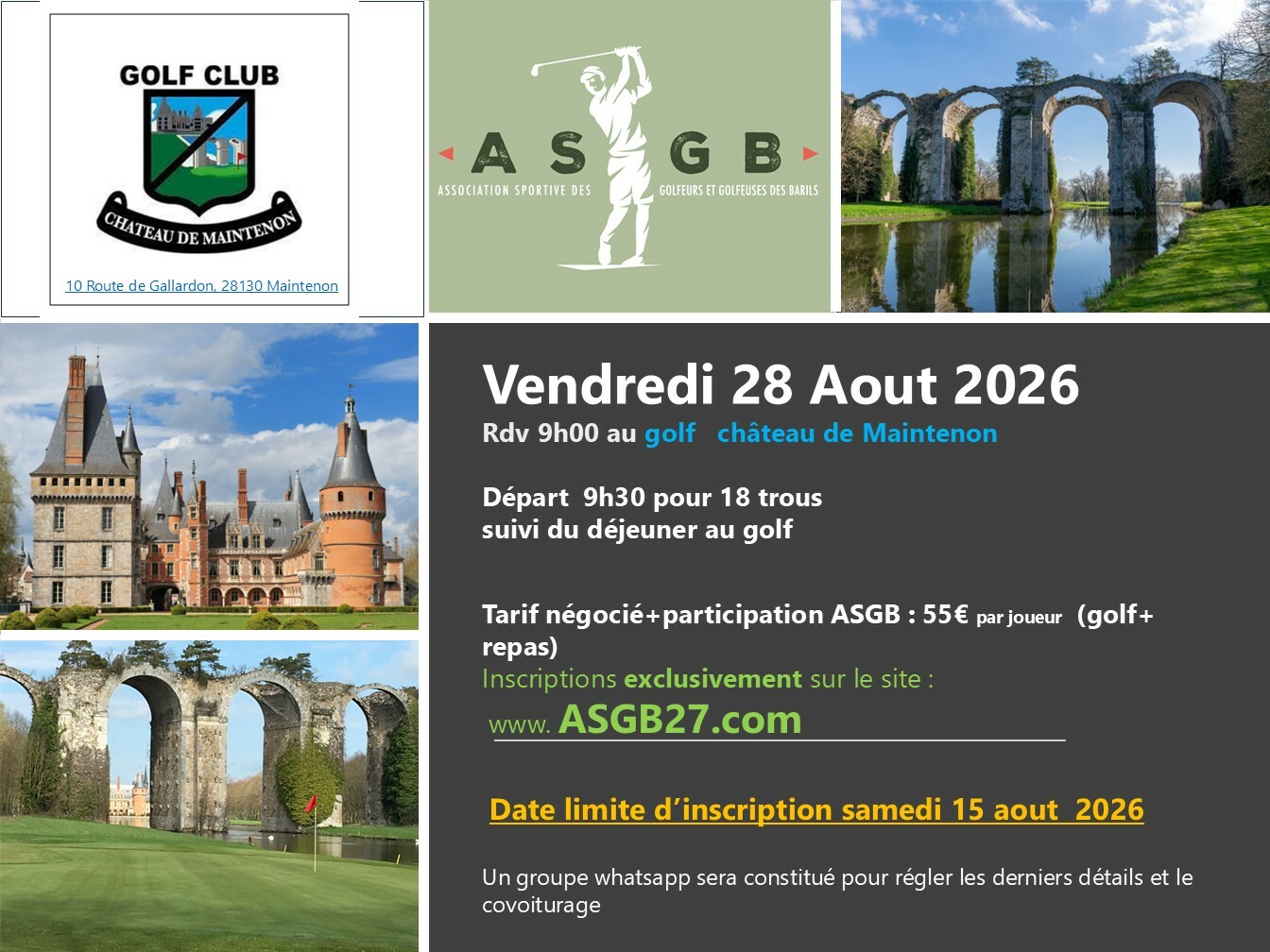 Sortie Golf de Maintenon 28 aout